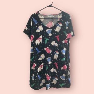 Secret Treasures Sleepwear Polar Bear Print Night Gown Sz S-M